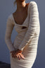 Crochet Knit Long Sleeved Midi Dress - Premium  from One and Only Collective Inc - Just $73.08! Shop now at Alexi and Gray