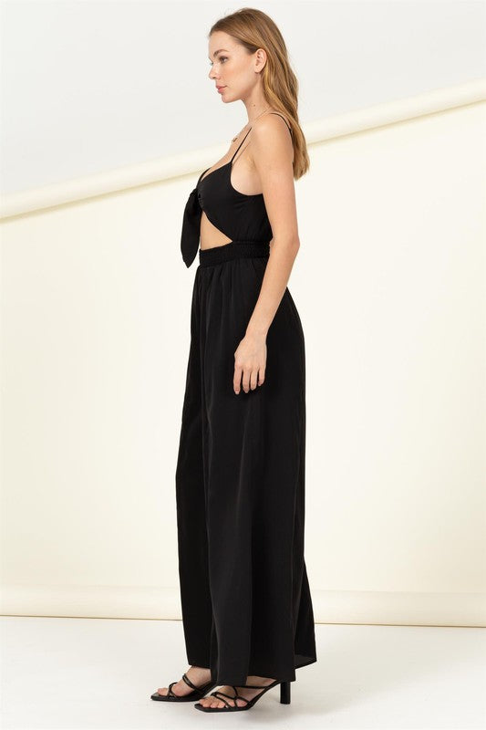 REMEMBER ME FRONT SASH CUTOUT JUMPSUIT - Premium  from HYFVE - Just $30.46! Shop now at Alexi and Gray