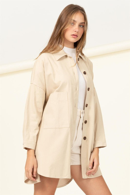 Sweet Fling Oversized Shirt Jacket - Premium  from HYFVE - Just $33.98! Shop now at Alexi and Gray