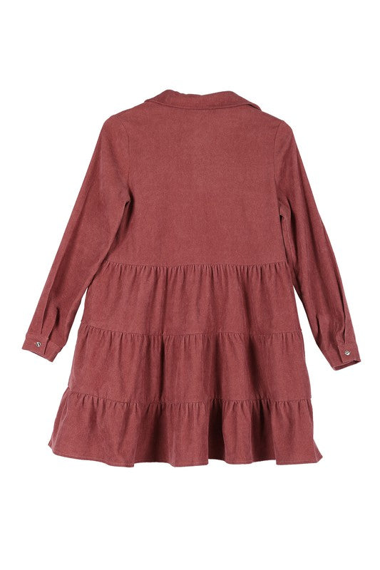Corduroy tiered dress - Premium  from Lilou - Just $39.80! Shop now at Alexi and Gray