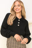 Flirtatious Collared Crop Sweater Top - Premium  from HYFVE - Just $36.18! Shop now at Alexi and Gray