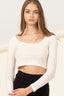 SCOOP NECK LONG SLEEVE CROP TOP - Premium  from HYFVE - Just $17.60! Shop now at Alexi and Gray