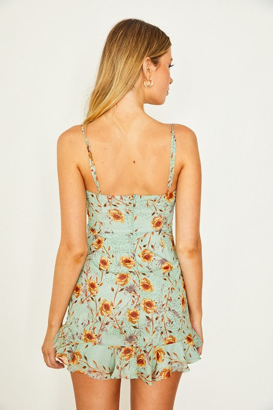 FLORAL RUFFLE CAMI DRESS - Premium  from One and Only Collective Inc - Just $40.70! Shop now at Alexi and Gray