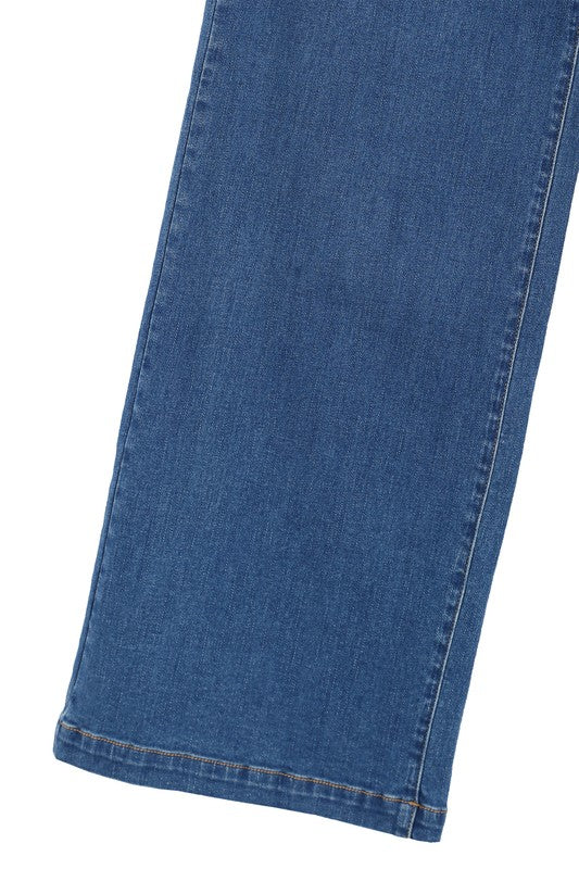 Flared high waist pin-tuck jeans - Premium  from Lilou - Just $50.80! Shop now at Alexi and Gray