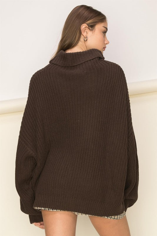 CUDDLY CUTE TURTLENECK OVERSIZED SWEATER - Premium  from HYFVE - Just $31.48! Shop now at Alexi and Gray