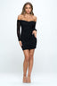 Off Shoulder Bodycon Mini Dress - Premium  from One and Only Collective Inc - Just $39.60! Shop now at Alexi and Gray