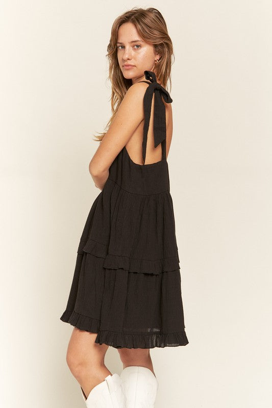 Square neck ruffle dress - Premium  from Jade By Jane - Just $64.34! Shop now at Alexi and Gray