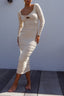 Crochet Knit Long Sleeved Midi Dress - Premium  from One and Only Collective Inc - Just $73.08! Shop now at Alexi and Gray