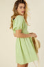 TIE BACK PUFF SLEEVE DRESS - Premium  from Lilou - Just $25.86! Shop now at Alexi and Gray