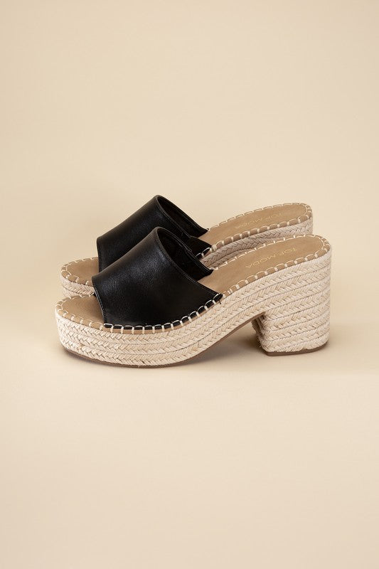 LOCK-1 ESPADRILLE MULE HEELS - Premium  from Top Guy Footwear - Just $39.60! Shop now at Alexi and Gray