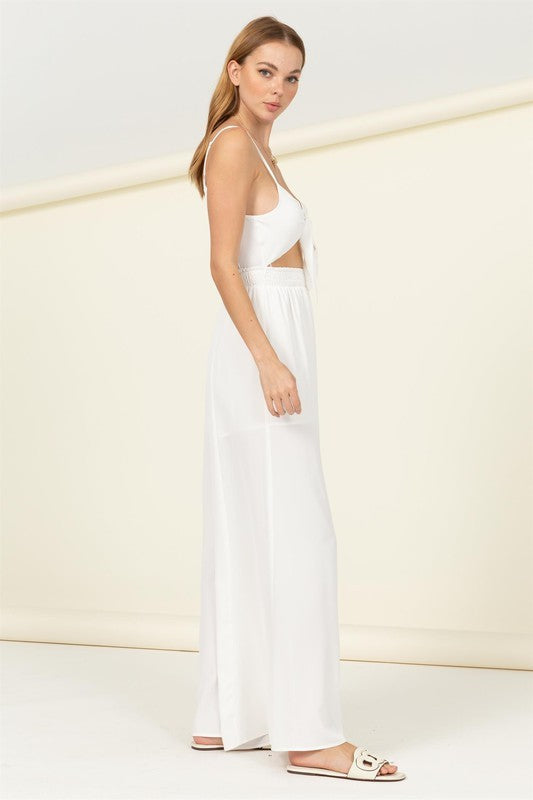 REMEMBER ME FRONT SASH CUTOUT JUMPSUIT - Premium  from HYFVE - Just $30.46! Shop now at Alexi and Gray