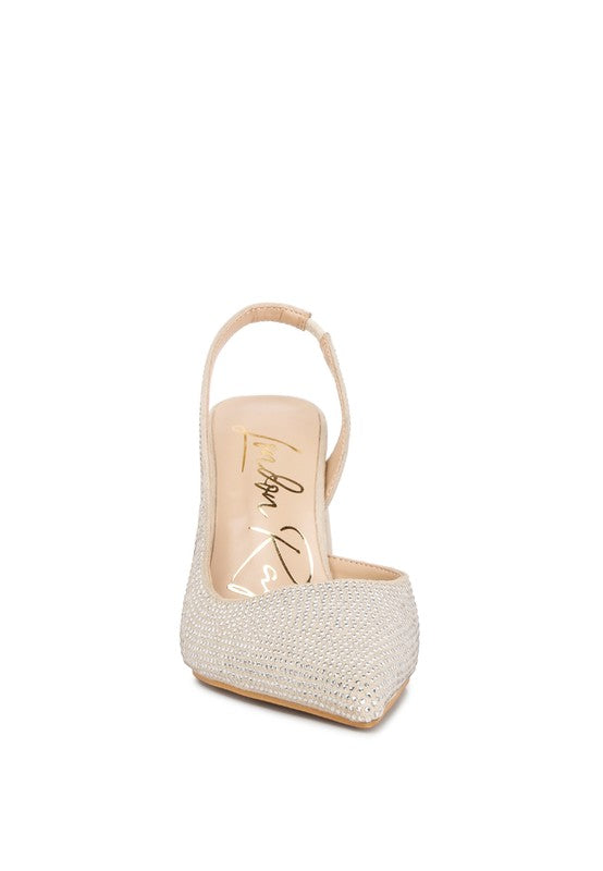 Saranna Rhinestone Embellished Suede Heel Sandals - Premium  from Rag Company - Just $41.90! Shop now at Alexi and Gray