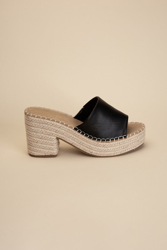 LOCK-1 ESPADRILLE MULE HEELS - Premium  from Top Guy Footwear - Just $39.60! Shop now at Alexi and Gray