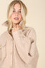 Light beige shacket with pockets - Premium  from Lilou - Just $50.80! Shop now at Alexi and Gray