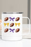 Gameday Football Bows Yellow Purple Travel Mug