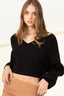 SIMPLY STUNNING TIE-BACK CROPPED SWEATER TOP - Premium  from HYFVE - Just $37.40! Shop now at Alexi and Gray