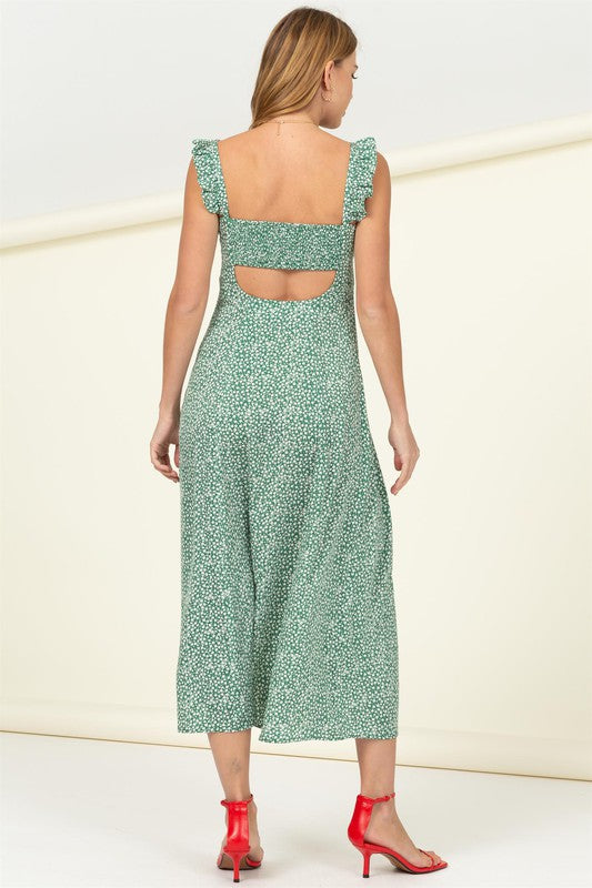 SHIMMERY TIERED MIDI FLORAL DRESS - Premium  from HYFVE - Just $22.06! Shop now at Alexi and Gray