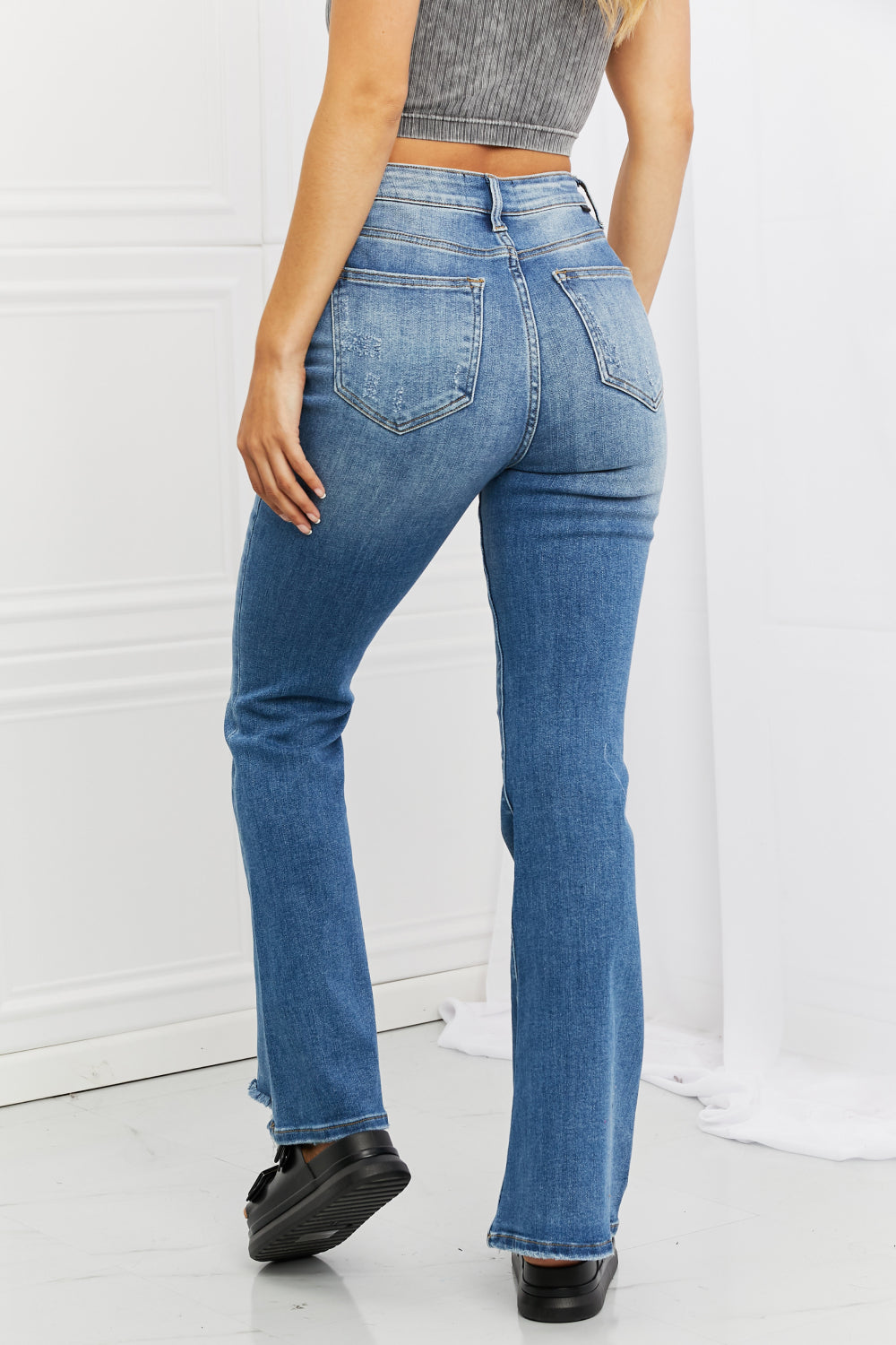 RISEN Full Size Iris High Waisted Flare Jeans - Premium  from Trendsi - Just $67.00! Shop now at Alexi and Gray