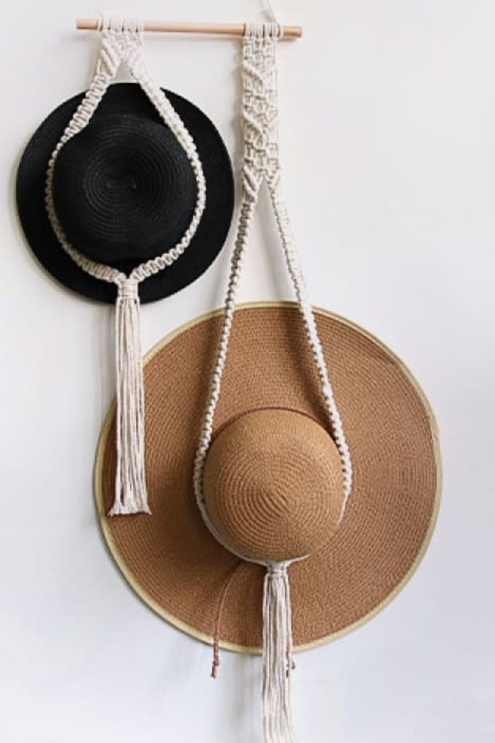 Macrame Double Hat Hanger - Premium  from Alexi and Gray - Just $13.00! Shop now at Alexi and Gray